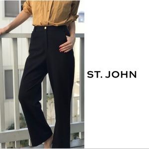 ST. JOHN Black Gold Button Trousers Slacks